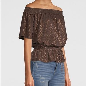 White House Black Market Jersey Knit Off-The-Shoulder Top